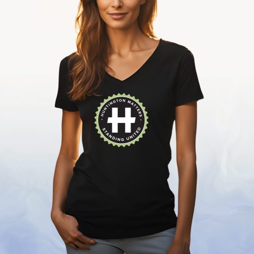 Huntington Matters Best. Neighbors. Ever. T-Shirt Ladies V-Neck Front