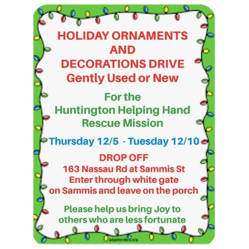 Helping Hand Ornament and Decoration Drive