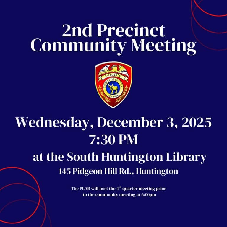 Suffolk County Police Department 2nd Precinct Monthly Community Meeting - December 2025