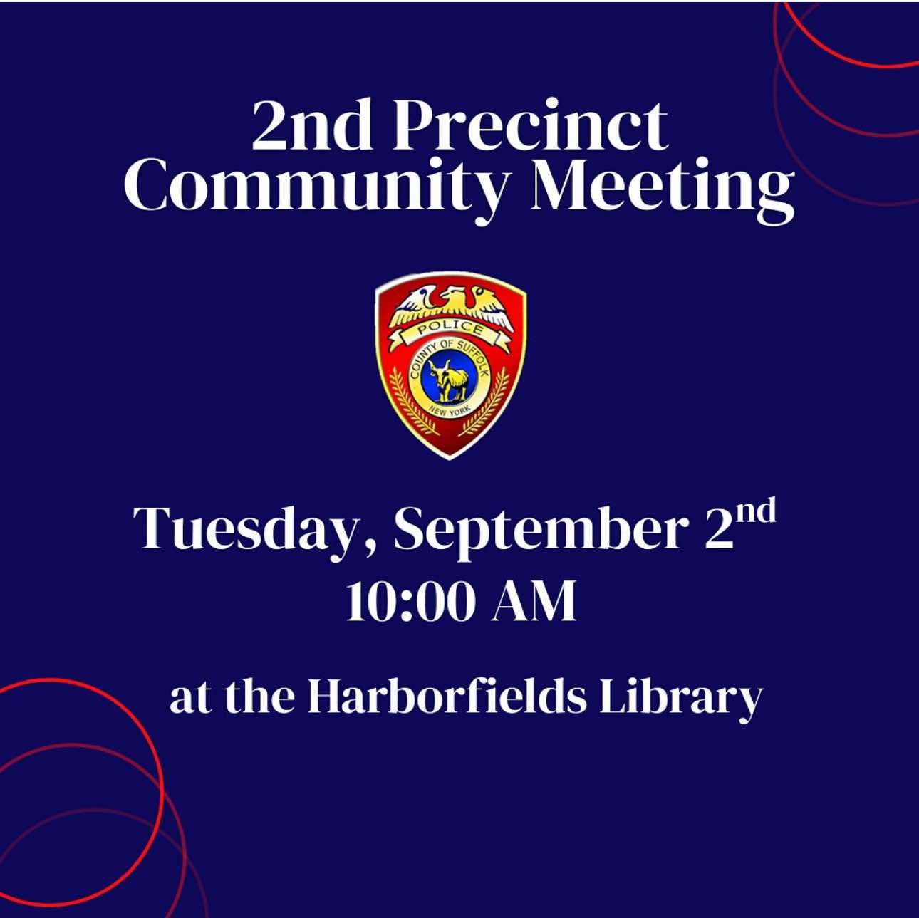 Suffolk County Police Department 2nd Precinct Monthly Community Meeting - September 2025