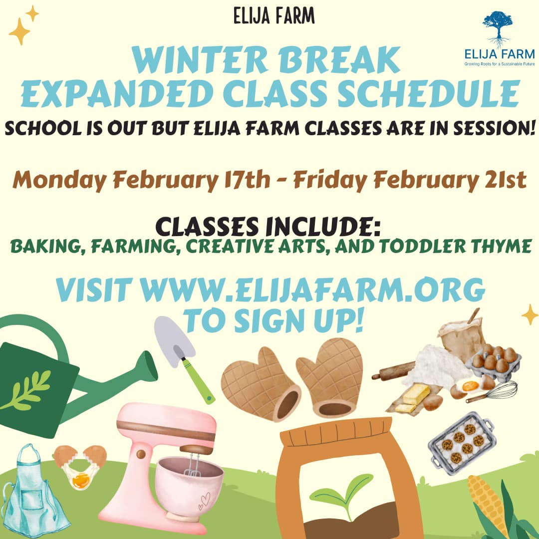 Elija Farm Winter Break Expanded Class Schedule