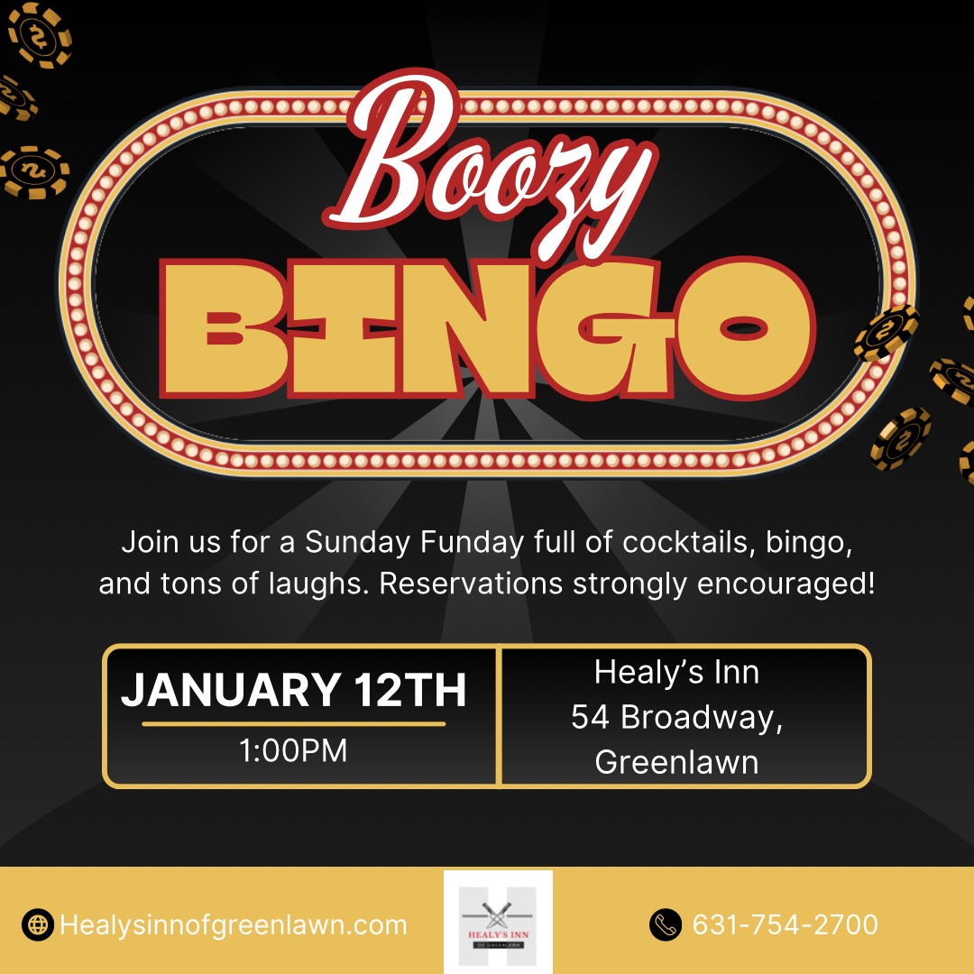 Boozy Bingo - Healy's Inn of Greenlawn