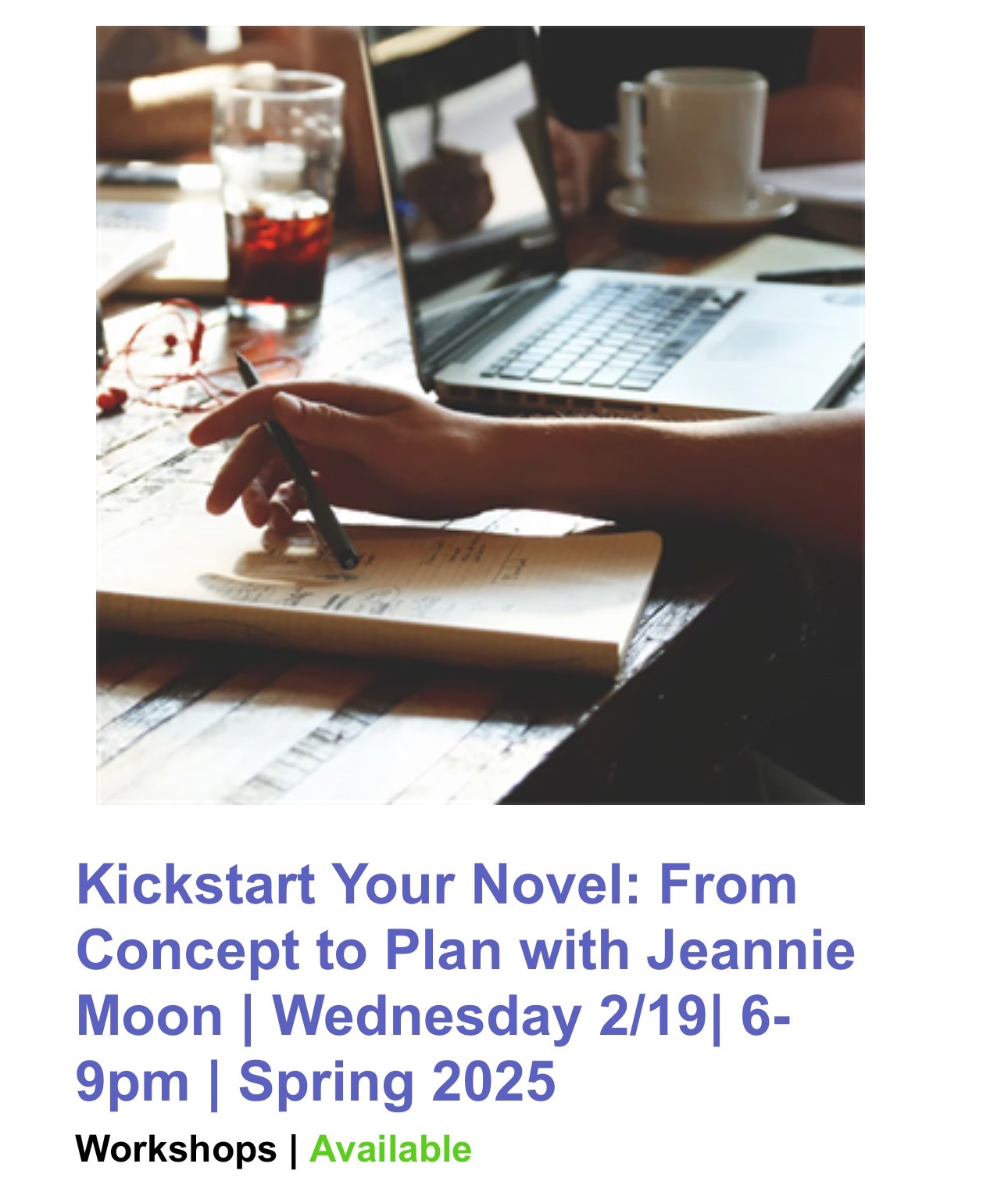 Kickstart Your Novel: From Concept to Plan with Jeannie Moon