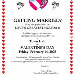 Get Married at Huntington Town Hall on Valentine’s Day!