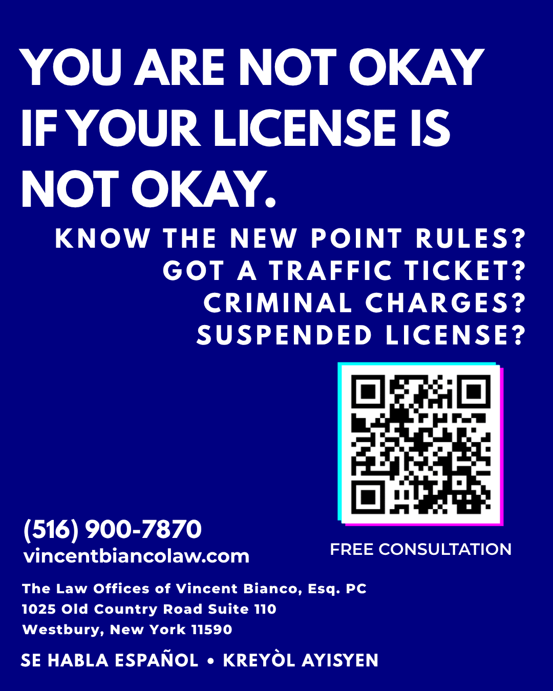 Vincent Bianco Law Advertisement.