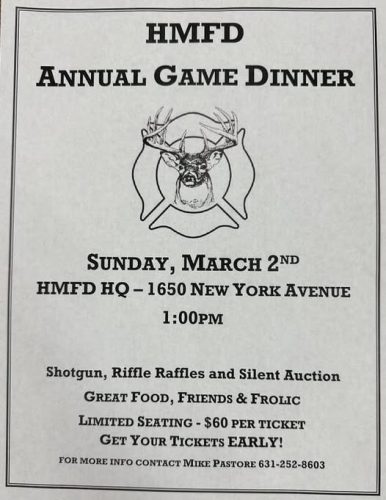 Huntington Manor Fire Department Annual Game Dinner