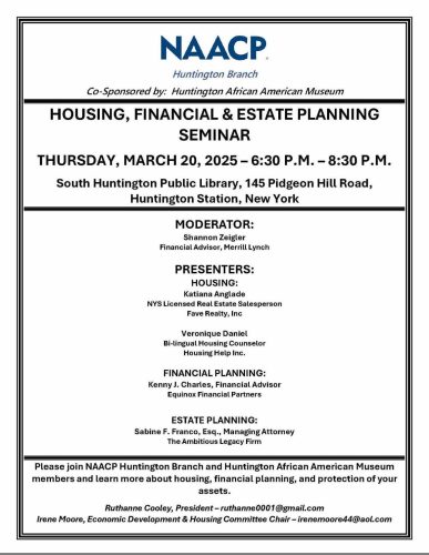 Housing, Financial and Estate Planning Seminar