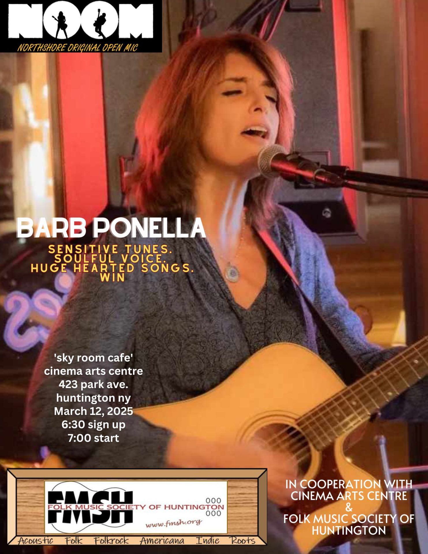 NOOM at the Cinema Arts Centre presents: Barb Ponella - FREE