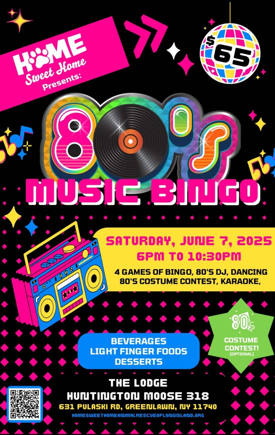Home Sweet Home 80's Music Bingo