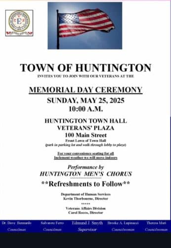 Town of Huntington Memorial Day Ceremony - FREE