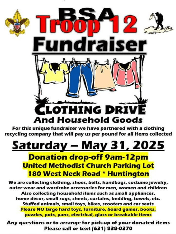 BSA Troop 12 Fundraiser Clothing Drive - FREE