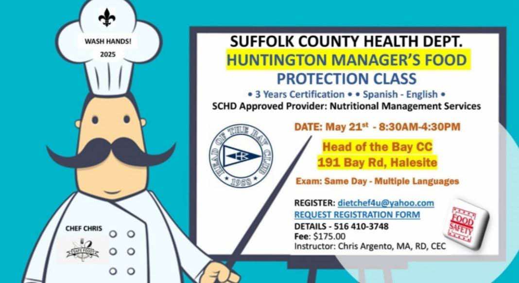 Suffolk County Health Department Huntington Manager's Food Protection Class