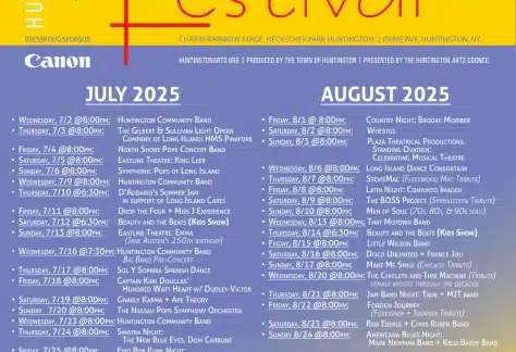 2025 Huntington Summer Arts Festival Schedule