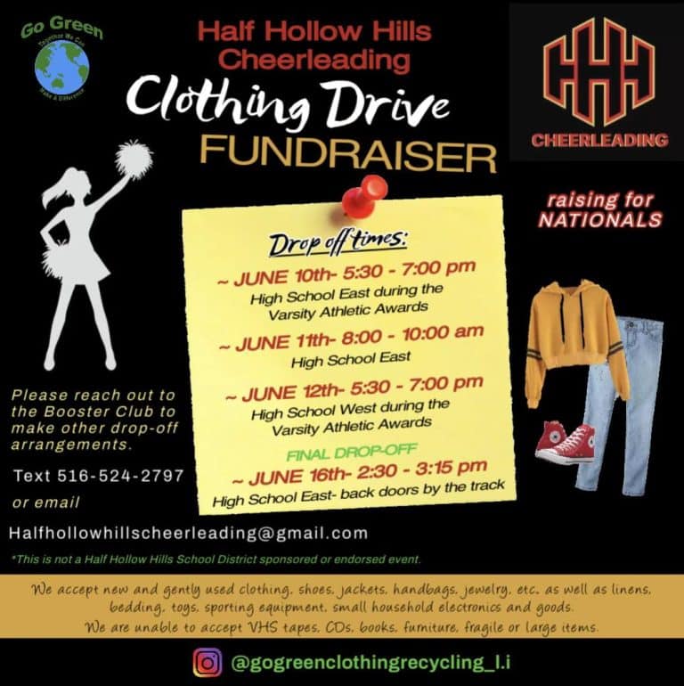 Half Hollow Hills Cheerleading Clothing Drive Fundraiser