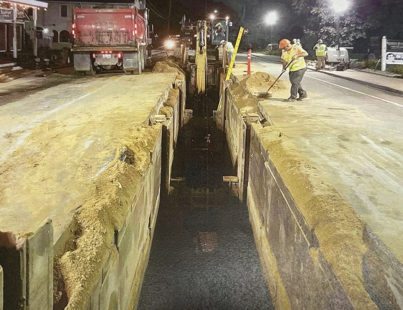 Huntington Station Sewer Project Details and Estimated Timeline - Photo of deep trench 1