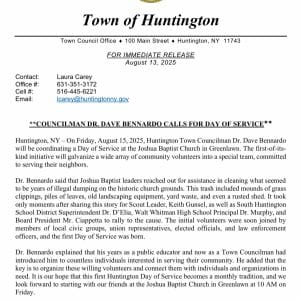VOLUNTEERS NEEDED: Councilman Dr. Dave Bennardo Calls For DAY OF SERVICE
