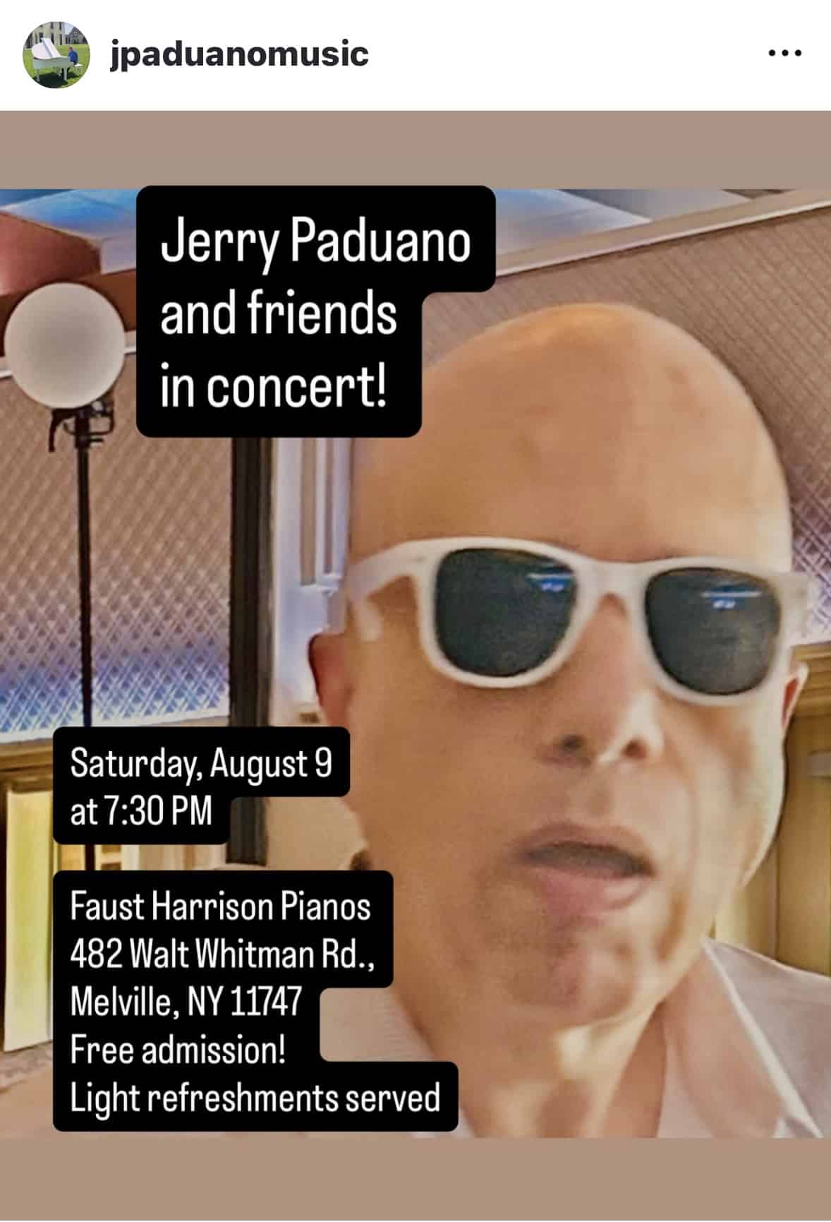 Jerry Paduano and Friends in Concert - FREE