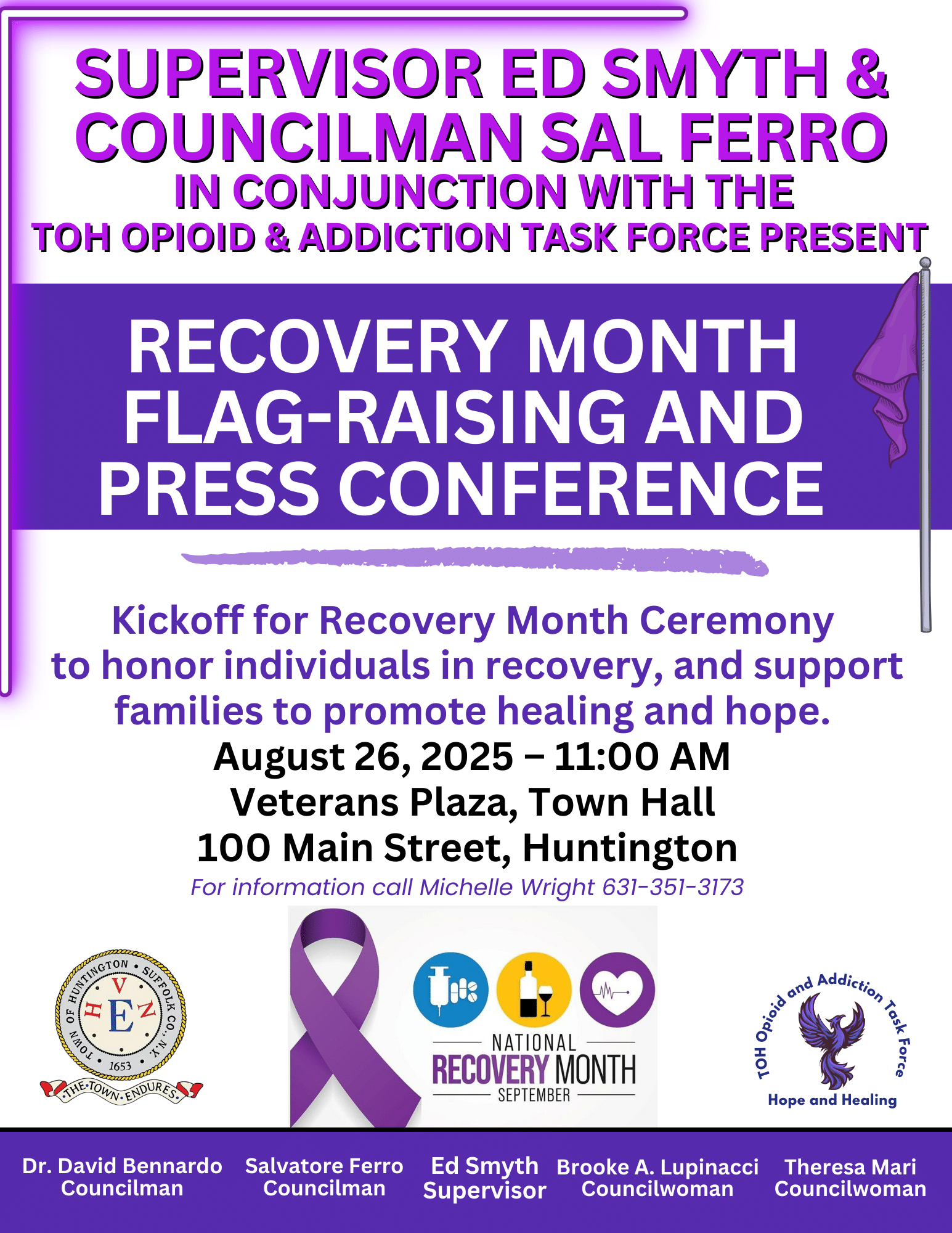 Recovery Month Purple Flag-Raising and Press Conference - FREE