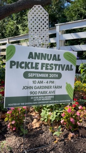 45th Annual Pickle Festival lawn sign