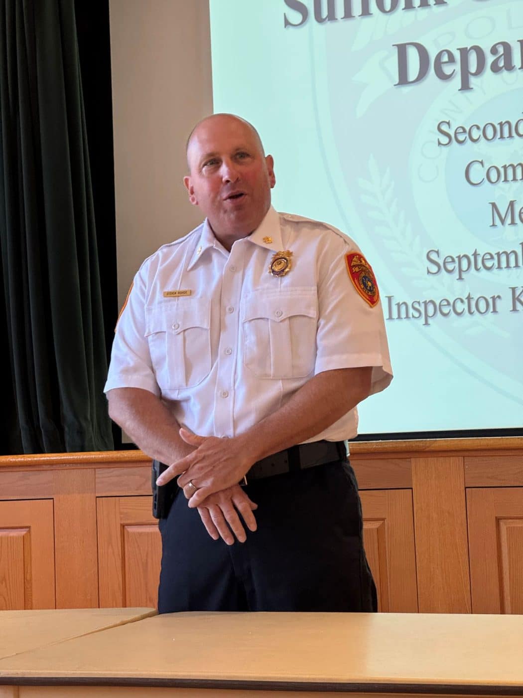 New Deputy Inspector Steven Rhode introduces himself - Suffolk County Police Department 2nd Precinct Meeting Sept 2025.