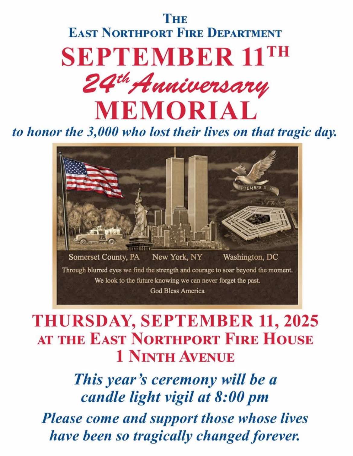 September 11 - 24th Anniversary Memorial - East Northport Fire Department