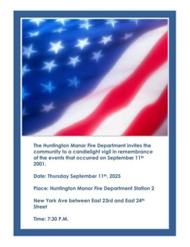 Huntington Manor Fire Department 9/11 Candlelight Vigil