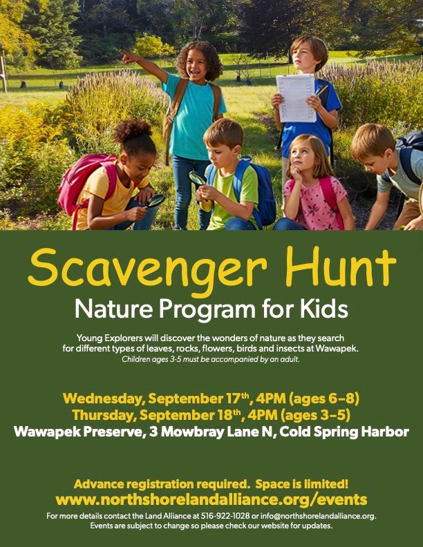 Nature Scavenger Hunt (Children's Program Ages 3-5) - FREE