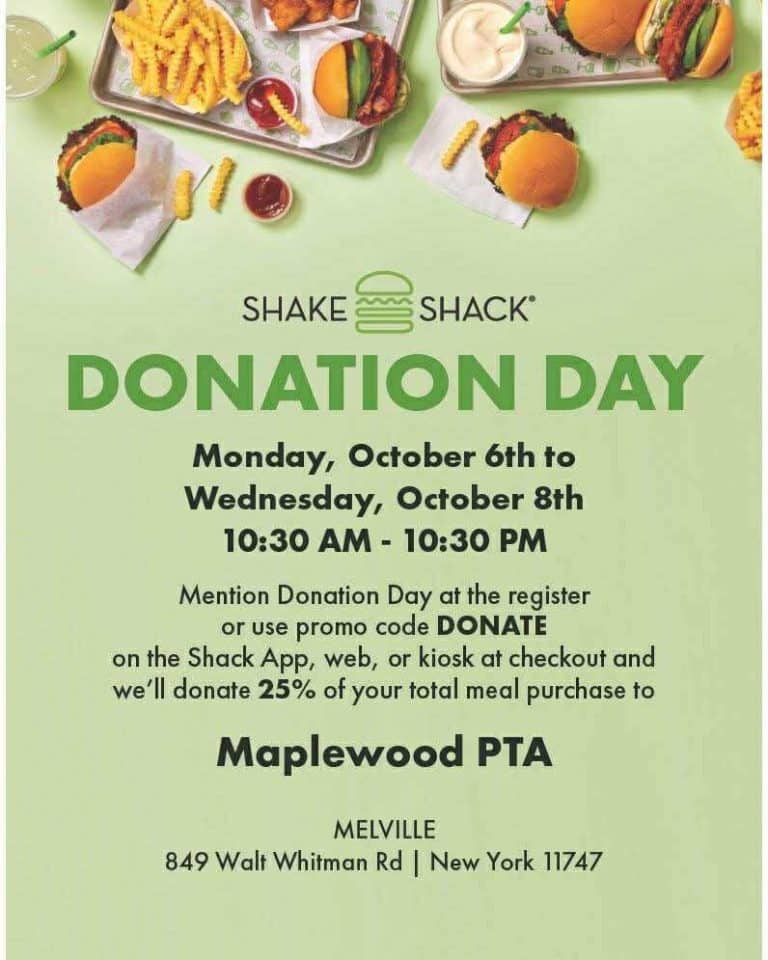 Shake Shack Donation Days - Support Maplewood PTA