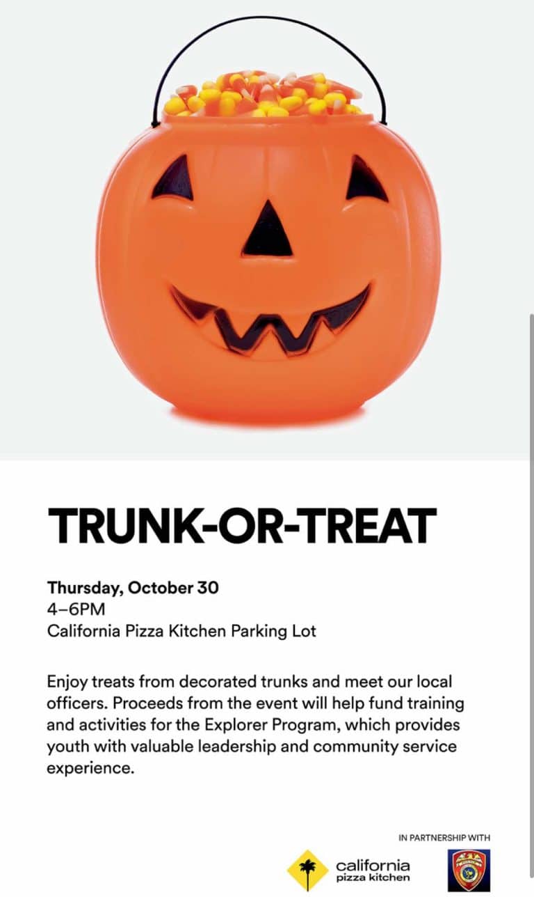 Trunk Or Treat - California Pizza Kitchen - FREE