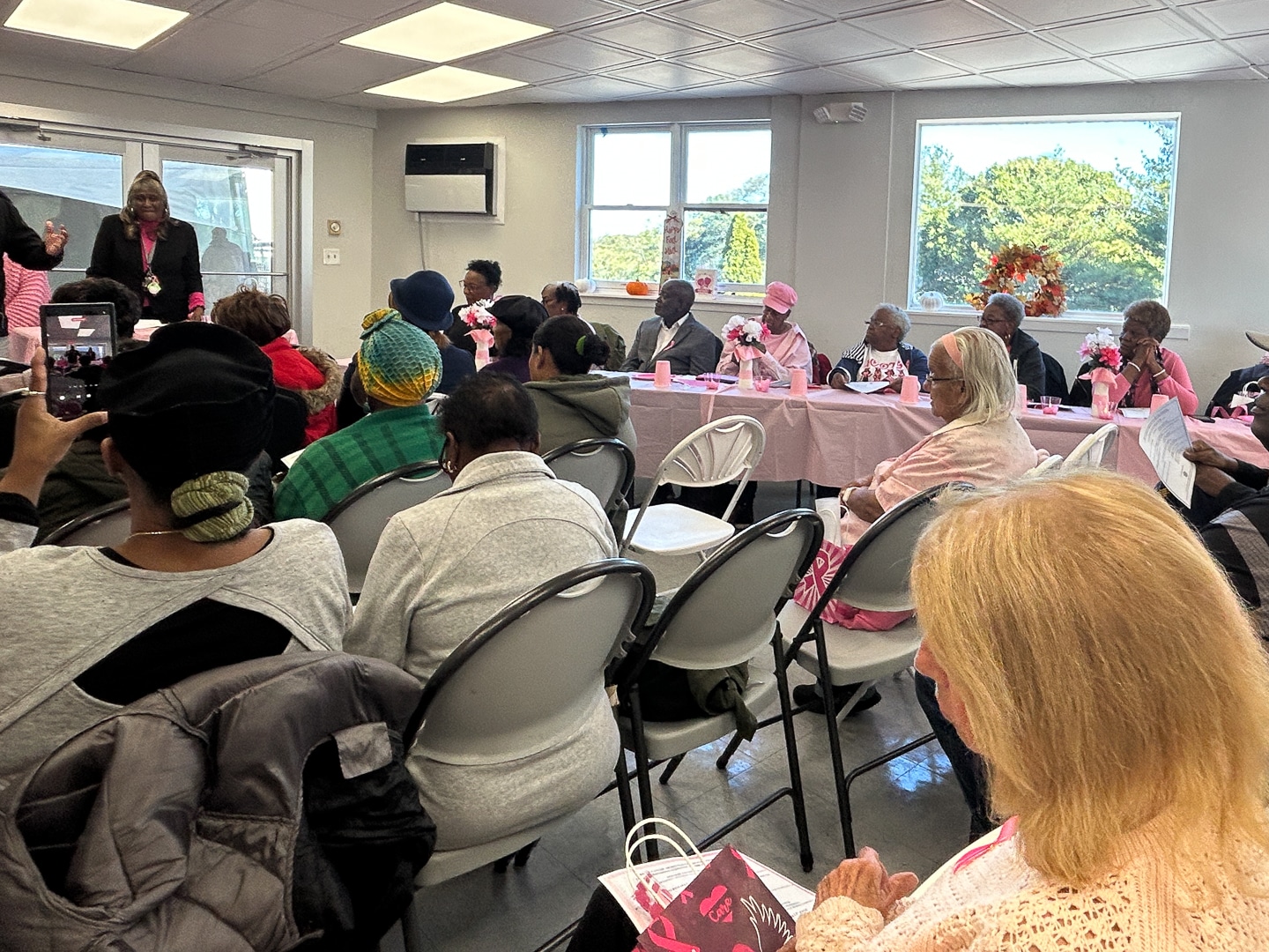 Attendees and Survivors honored by the Whitman Village Seniors Club. Breast Cancer Awareness Whitman Village