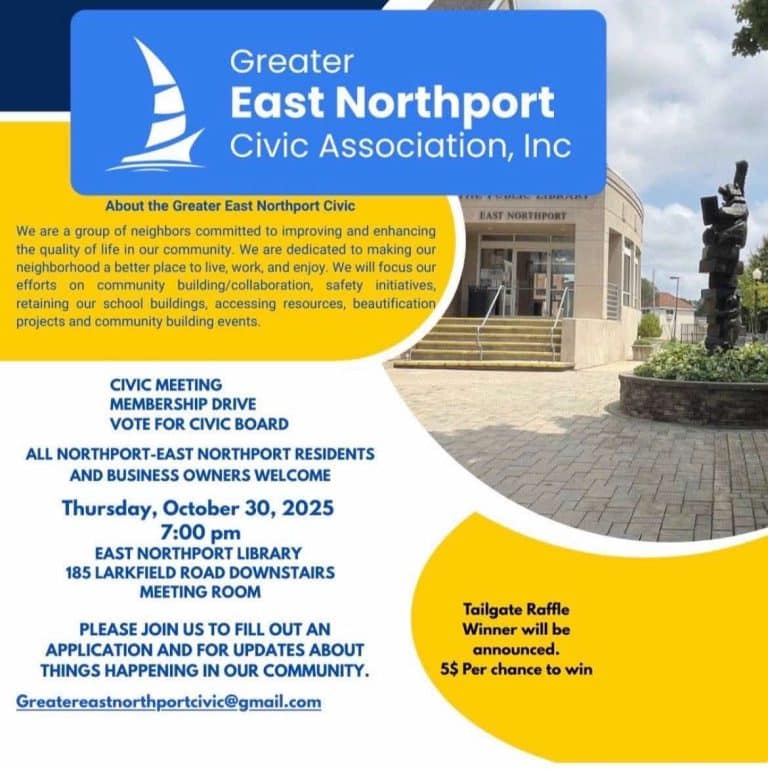 Greater East Northport Civic Association October Meeting