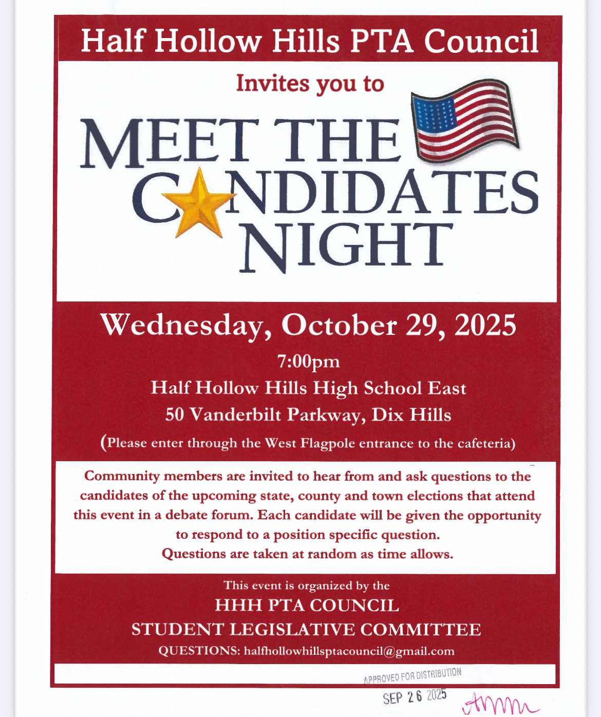 Meet The Candidates Night - HHH PTA Council Student Legislative Committee