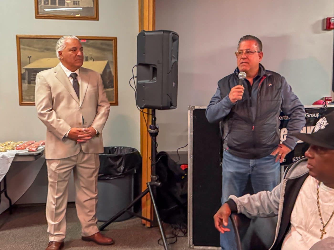 Andre Sorrentino - Founder, Sorrentino Family Foundation and Highway Superintendent, Town of Huntington with Sal Ferro - Councilman, Town of Huntington and Founder, Ferro Foundation who gave a $10,000 donation. Sorrentino Turkey Fundraiser 2025