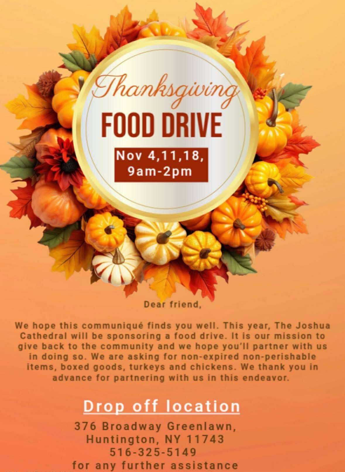 Joshua Cathedral Pantry Food Drive