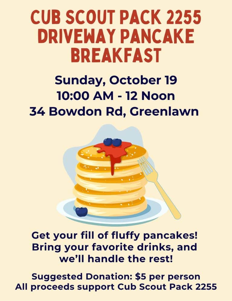 Cub Scout Pack 2255 Driveway Pancake Breakfast