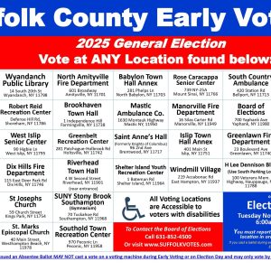 Suffolk County Election 2025 Early Voting schedule