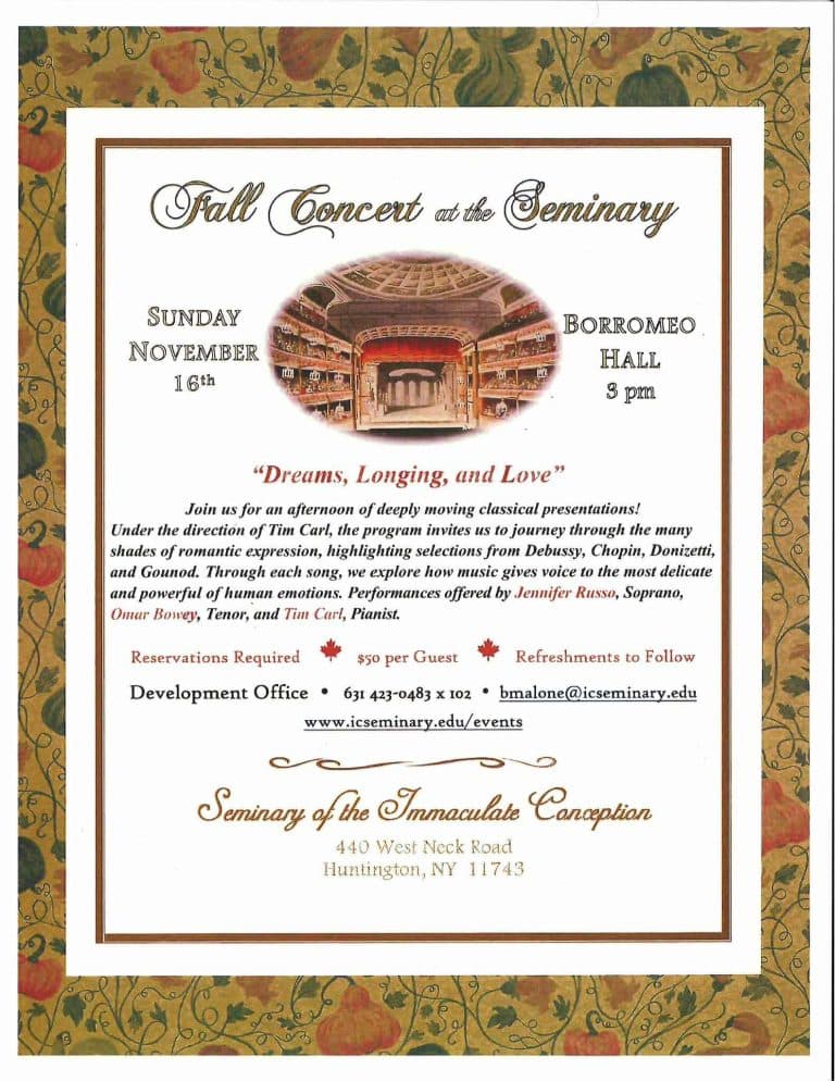 Fall Concert at the Seminary - "Dreams, Longing, & Love"