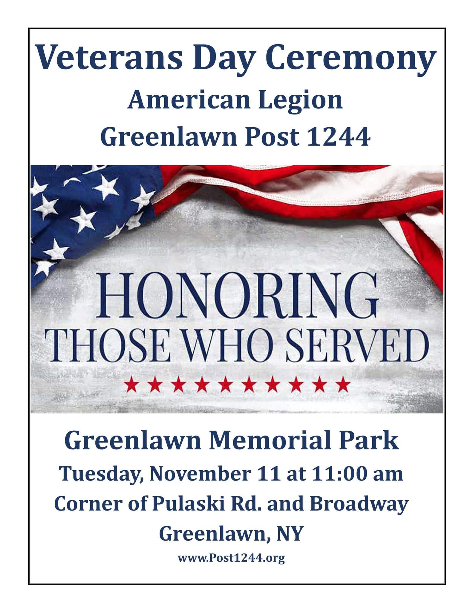 Veterans Day Ceremony - American Legion Greenlawn Post 1244