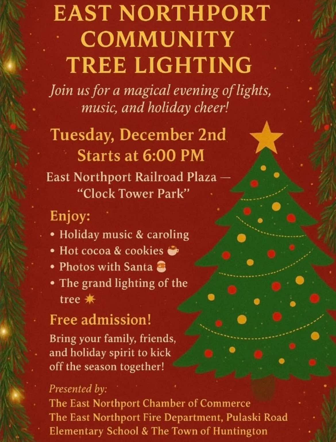 East Northport Community Tree Lighting - Free