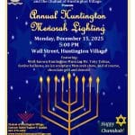 Town of Huntington Annual Menorah Lighting - Huntington Holiday Spectacular - FREE