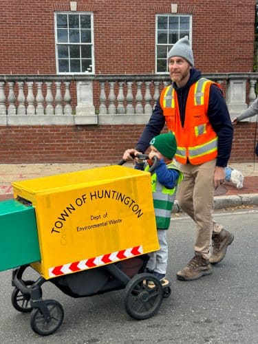 Garbage Man with his Huntington Garbage Truck. A Huntington Halloween