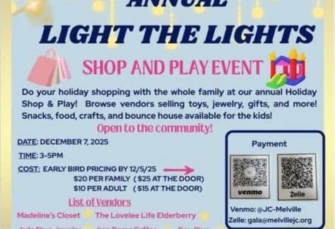 Melville Annual JC's Light The Lights - Shop and Play Event