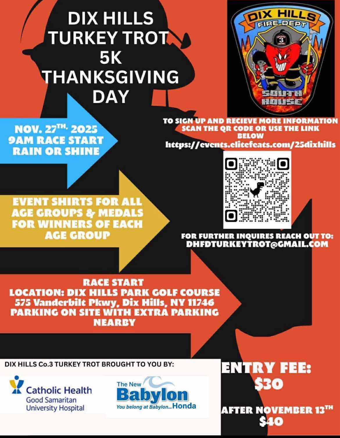Dix Hills Fire Department Turkey Trot 5K - Thanksgiving Day