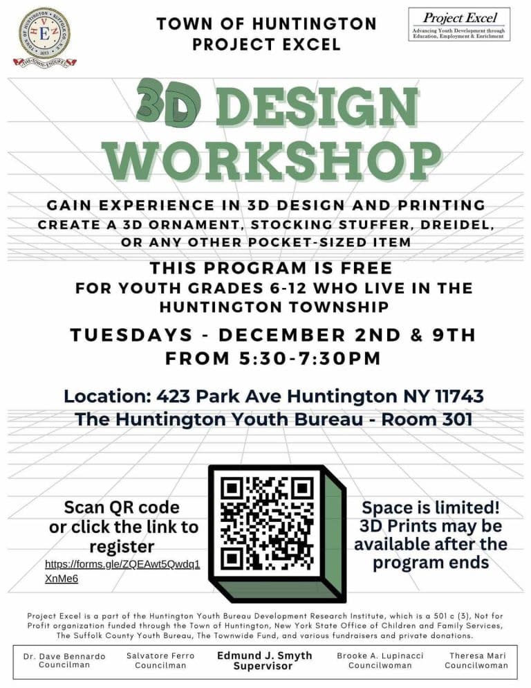 3D Design Workshop - Grades 6-12 Free