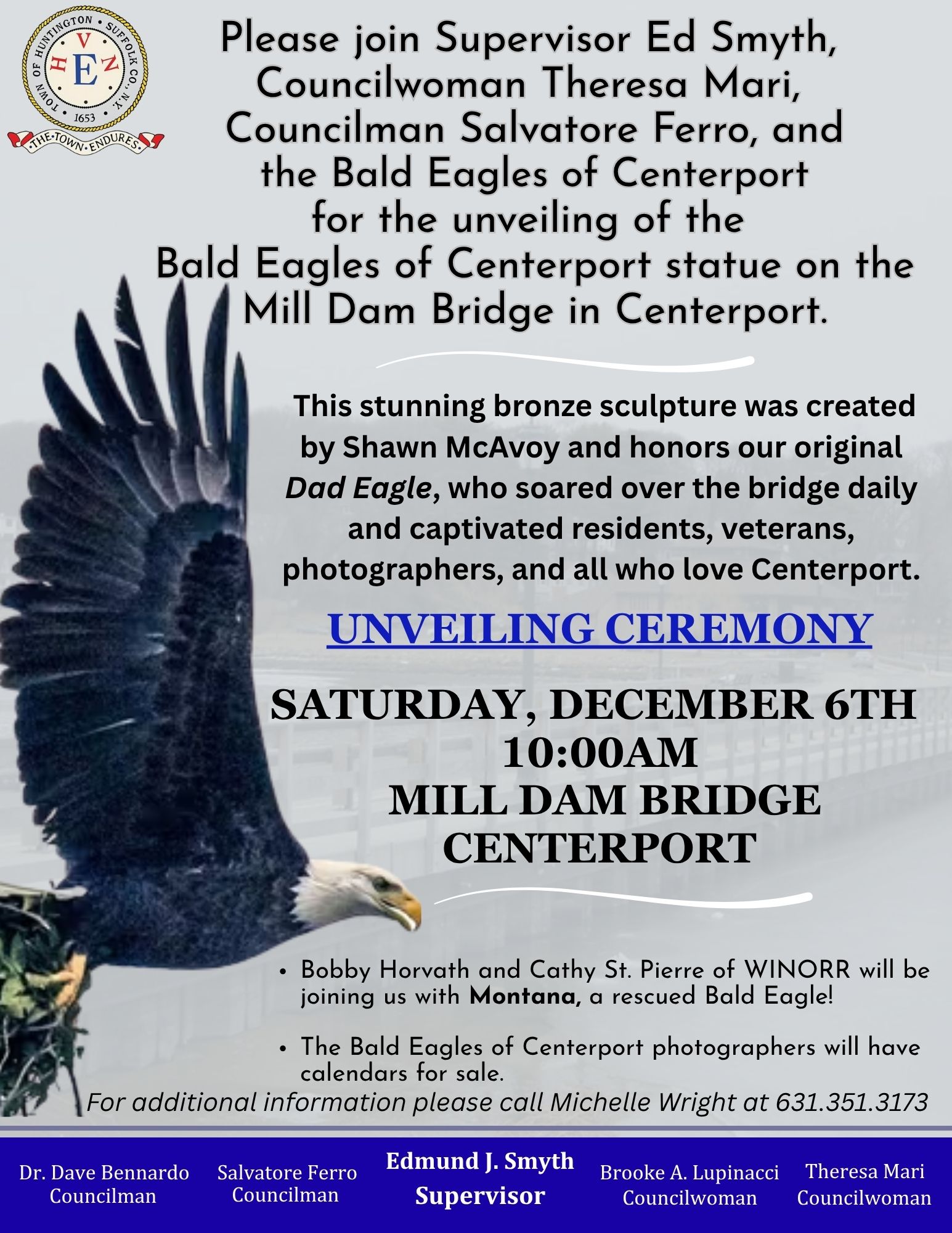 Bald Eagles of Centerport Statue Unveiling - FREE
