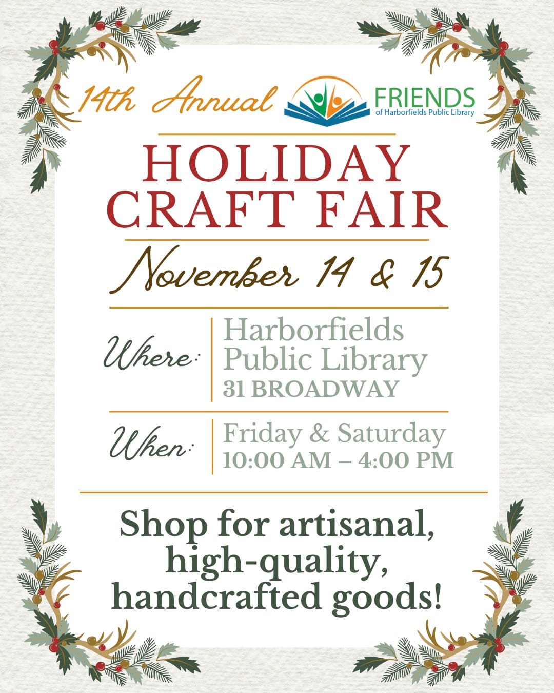 14th Annual Holiday Craft Fair – FREE