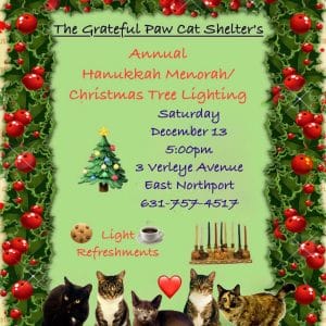 Grateful Paw Cat Shelter's Annual Hanukkah Menorah/Christmas Tree Lighting - Free