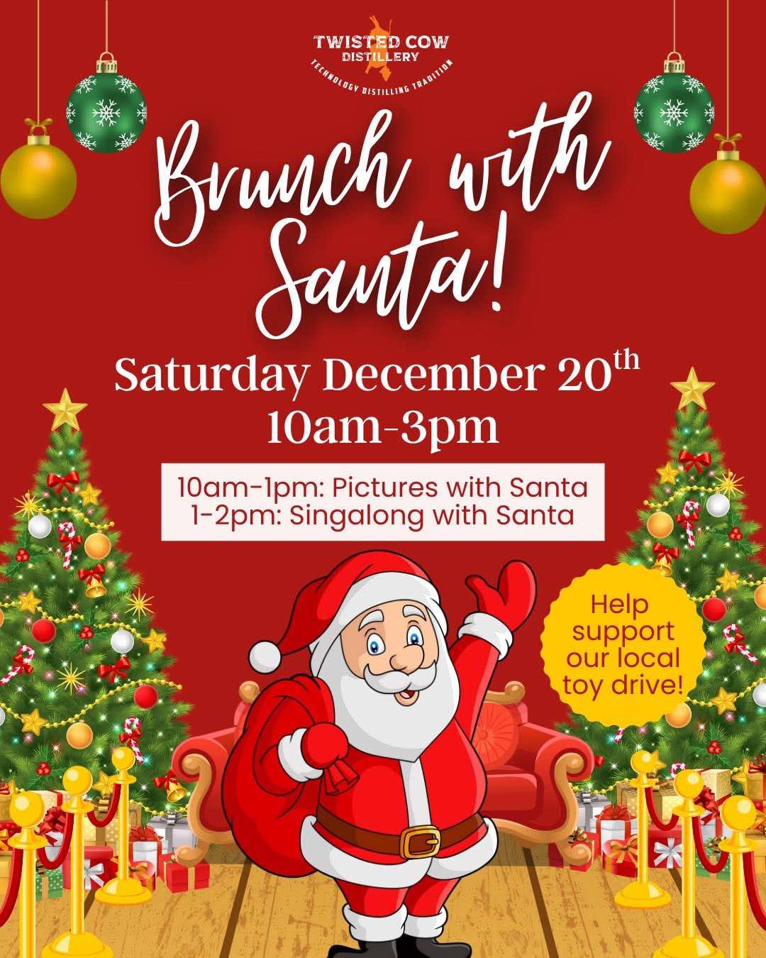 Brunch With Santa – Twisted Cow Distillery