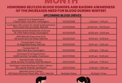 Blood Drives in Huntington January and February 2026