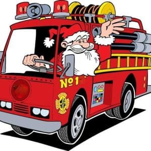 Huntington Manor Fire Department Escorts Santa Around Town - FREE